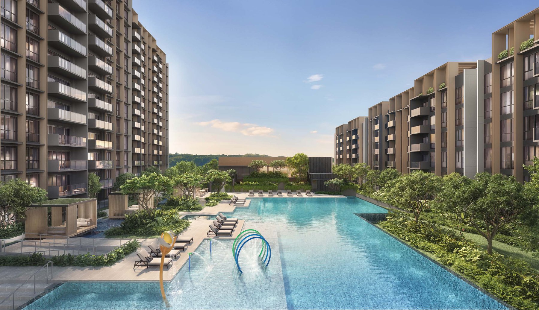 Pools and blocks (artist’s impression)