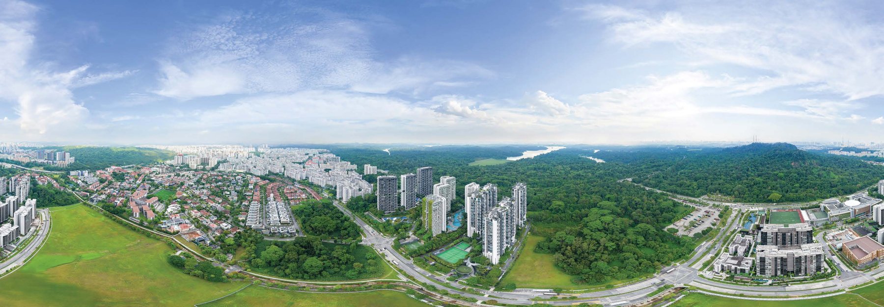 Aerial view of the Dairy Farm vicinity
